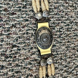 Vintage Streets Ahead metal and rope belt